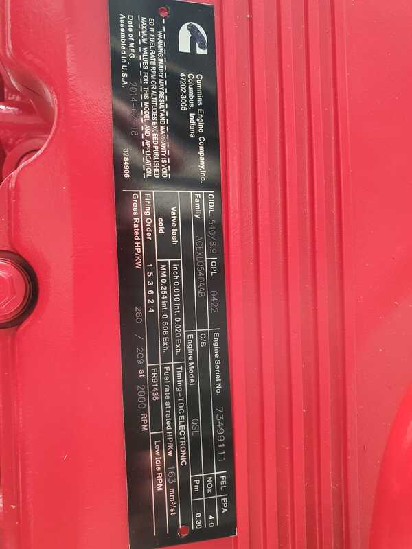 46654344 KOMATSU SAA6D114E-6 CUMMINS QSL9 CPL 0422 CM850 (CM 2850) HP 280 - complete engine 46654344 KOMATSU SAA6D114E-6 CUMMINS QSL9 CPL 0422 CM850 (CM 2850) HP 280 - complete engine
